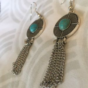 Turquoise and silver earrings